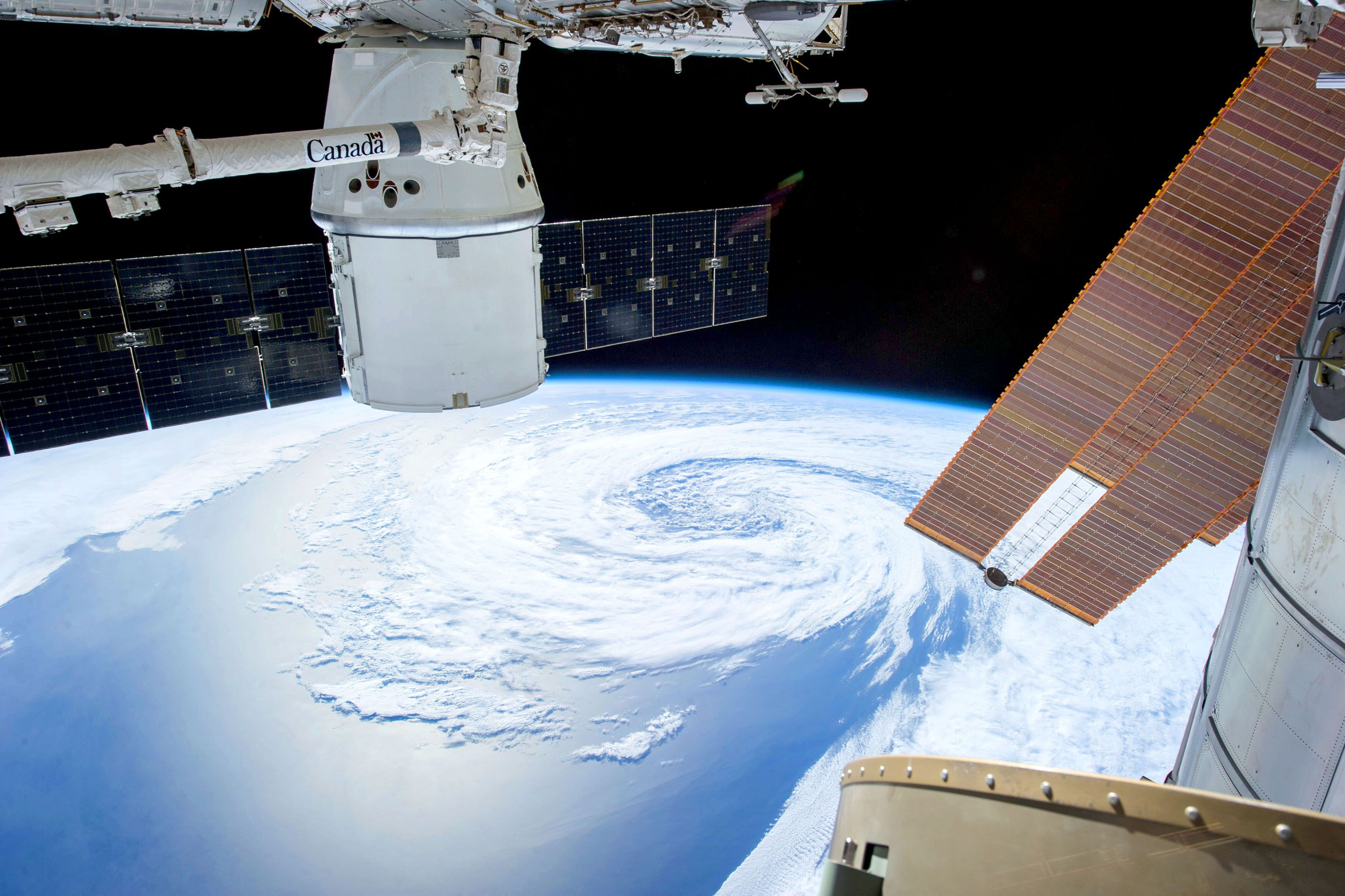 Collage of space, ISS, and spacecraft imagery