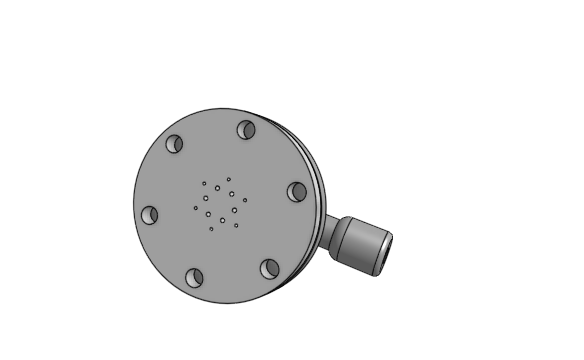 LPE-200 LOX/Methane injector head close-up